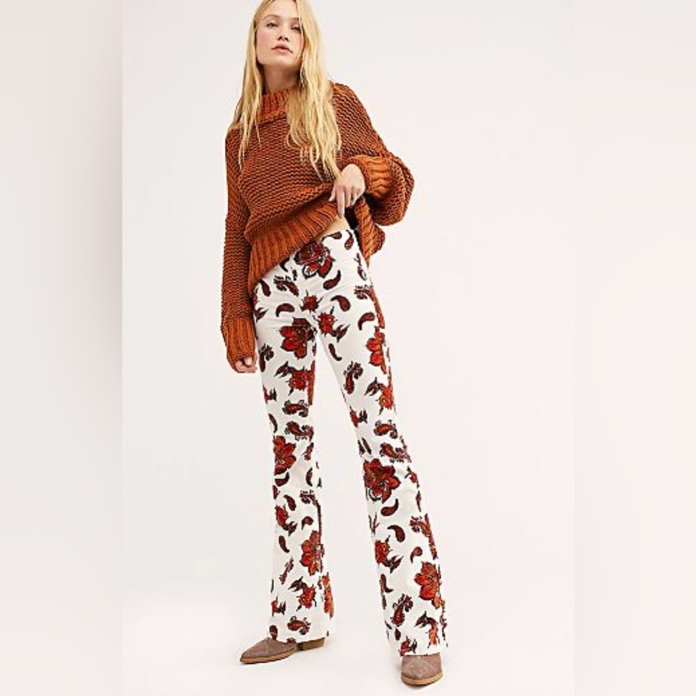 Free People Paisley Penny Flare Pants